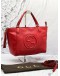 (LIKE NEW) GUCCI SOHO TOP HANDLE BAG WITH STRAP IN RED PEBBLED LEATHER