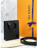 (LIKE NEW)  MICROCHIP LOUIS VUITTON PETIT SAC PLAT IN BLACK EPI LEATHER