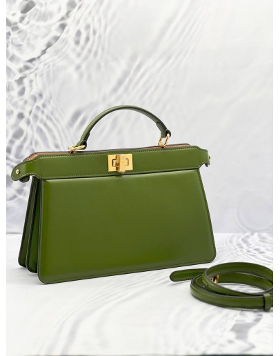 FENDI PEEKABOO ISEEU EAST-WEST TOP HANDLE NAPPA LEATHER BAG 