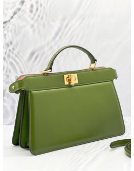 FENDI PEEKABOO ISEEU EAST-WEST TOP HANDLE NAPPA LEATHER BAG 