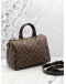 LOUIS VUITTON SPEEDY 25 BROWN DAMIER EBENE CANVAS HANDLE BAG WITH ADJUSTABLE STRAP  