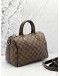 LOUIS VUITTON SPEEDY 25 BROWN DAMIER EBENE CANVAS HANDLE BAG WITH ADJUSTABLE STRAP  