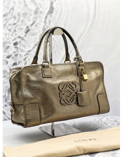 LOEWE AMAZONA HANDLE BAG IN BRONZE GOLD 