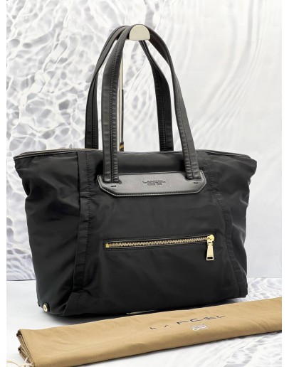 LANCEL NYLON BLACK TOTE BAG 