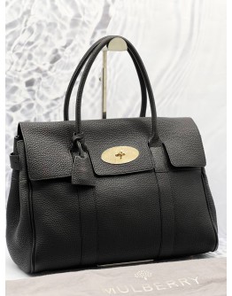 (PRE-OWNED) MULBERRY BAYSWATER SATCHEL GRAIN LEATHER TOTE BAG 