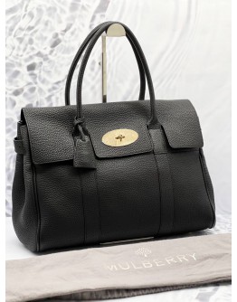 (PRE-OWNED) MULBERRY BAYSWATER SATCHEL GRAIN LEATHER TOTE BAG 