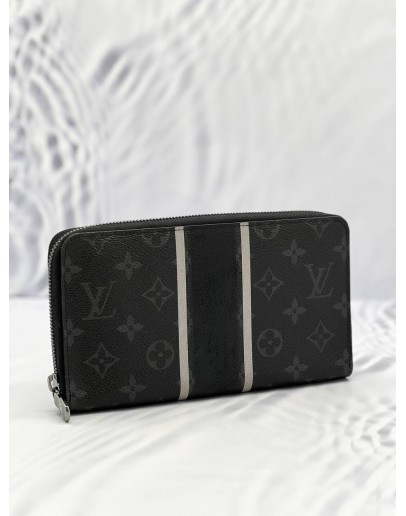 (LIKE NEW) LOUIS VUITTON MONOGRAM ECLIPSE FRAGMENT ZIPPY ORGANIZER WALLET 