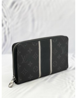 (LIKE NEW) LOUIS VUITTON MONOGRAM ECLIPSE FRAGMENT ZIPPY ORGANIZER WALLET 