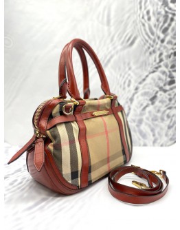 BURBERRY CHECK NOVA BOWLING BAG