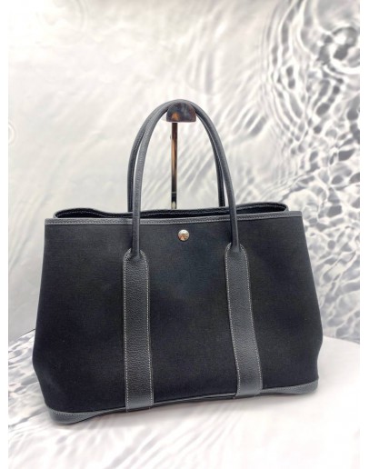 HERMES GARDEN PARTY TOTE BAG IN BLACK