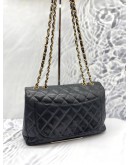 CHANEL CLASSIC FLAP JUMBO BLACK GOLD HARDWARE CHAIN BAG