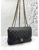 CHANEL CLASSIC FLAP JUMBO BLACK GOLD HARDWARE CHAIN BAG