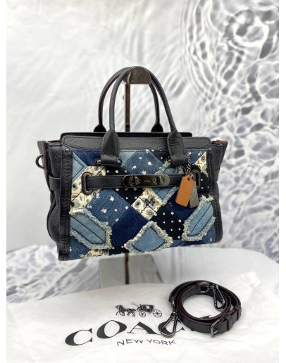 COACH SWAGGER 27 CANYON QUILT DENIM HANDBAG