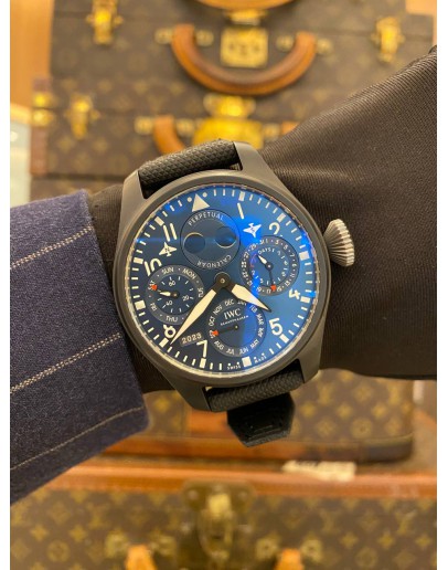 (BRAND NEW) 2023 IWC BIG PILOT RODEO DRIVE PERPETUAL CALENDAR MOON FACE REF IW503001 BLUE DIAL 46.5MM AUTOMATIC WATCH -FULL SET-