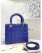 CHRISTIAN DIOR LADY DIOR MEDIUM TOP HANDLE BAG IN BLUE -FULL SET-