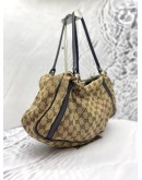 GUCCI GG BROWN CANVAS TWIN SHOULDER BEIGE DARK BROWN BAG
