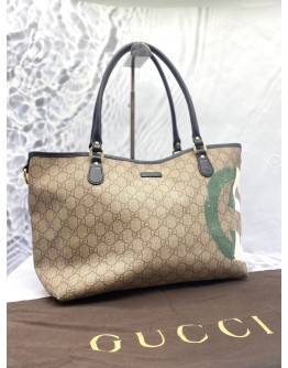 GUCCI JOY WEB TOTE MEDIUM SHOULDER BAG IN GG SUPREME CANVAS