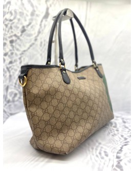GUCCI JOY WEB TOTE MEDIUM SHOULDER BAG IN GG SUPREME CANVAS