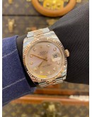 (LIKE NEW) 2018 ROLEX DATEJUST 36 REF 116231 HALF 18K 750 ROSE GOLD PINK DIAMOND DIAL 36MM AUTOMATIC WATCH -FULL SET-