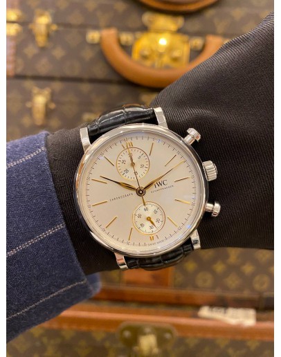 (BRAND NEW) 2022 IWC PORTOFINO CHRONOGRAPH REF IW391406 WHITE DIAL 39MM AUTOMATIC WATCH -FULL SET-
