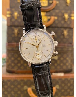 (BRAND NEW) 2022 IWC PORTOFINO CHRONOGRAPH REF IW391406 WHITE DIAL 39MM AUTOMATIC WATCH -FULL SET-
