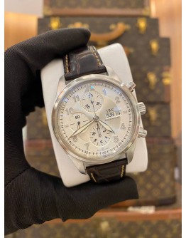 2011 IWC PILOT SPITFIRE CHRONOGRAPH REF IW3717 WHITE DIAL 42MM AUTOMATIC WATCH -FULL SET-