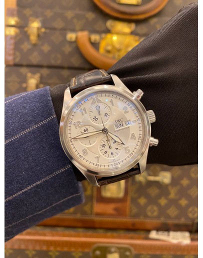 2011 IWC PILOT SPITFIRE CHRONOGRAPH REF IW3717 WHITE DIAL 42MM AUTOMATIC WATCH -FULL SET-