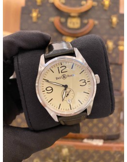 2012 BELL & ROSS VINTAGE ORIGINAL BEIGE REF BR123-95-SS WHITE DIAL 41MM AUTOMATIC WATCH