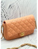 (LIKE NEW) MICROCHIP CHANEL QUILTED CAVIAR CC FLAP BAG 