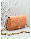 (LIKE NEW) MICROCHIP CHANEL QUILTED CAVIAR CC FLAP BAG 