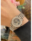 (LIKE NEW) 2017 CHOPARD HAPPY SPORT DIAMOND BEZEL DIAMOND BEZEL REF 27/8294-23 26MM QUARTZ WATCH