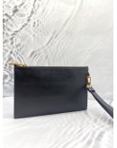 VERSACE CLUTCH BLACK WITH MEDUSA FACE EMBROIDERY 