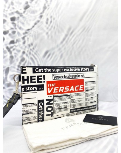 (BRAND NEW) VERSACE NEWSPAPER PRINT CLUTCH
