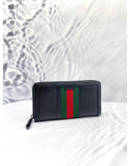 (LIKE NEW) GUCCI BLACK SHERRY LINE LONG WALLET 