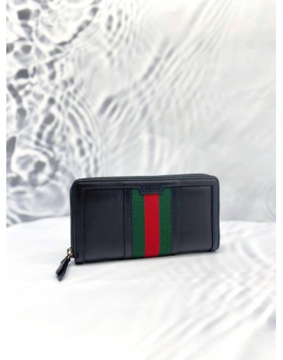 (LIKE NEW) GUCCI BLACK SHERRY LINE LONG WALLET 