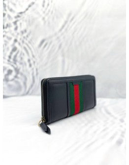 (LIKE NEW) GUCCI BLACK SHERRY LINE LONG WALLET 