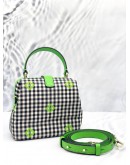 (LIKE NEW) KATE SPADE GREEN MULTI REMEDY GINGHAM SMALL TOP HANDLE BAG 