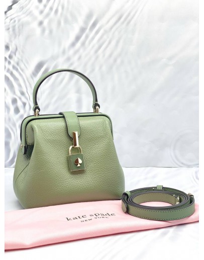 (LIKE NEW) KATE SPADE MINT GREEN REMEDY GINGHAM SMALL TOP HANDLE BAG 