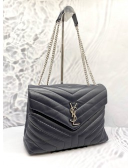 (LIKE NEW) YSL YVES SAINT LAURENT LOULOU MEDIUM QUILTED CALFSKIN LEATHER CHAIN BAG 