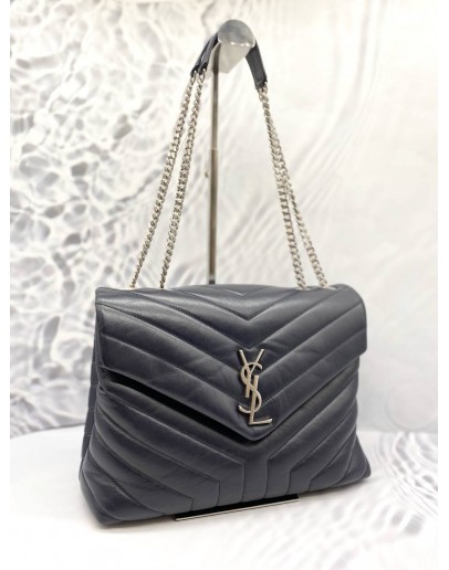 (LIKE NEW) YSL YVES SAINT LAURENT LOULOU MEDIUM QUILTED CALFSKIN LEATHER CHAIN BAG 