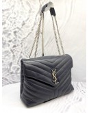 (LIKE NEW) YSL YVES SAINT LAURENT LOULOU MEDIUM QUILTED CALFSKIN LEATHER CHAIN BAG 