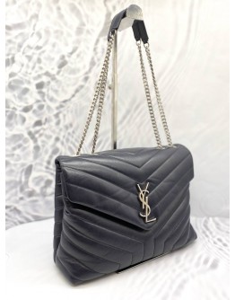(LIKE NEW) YSL YVES SAINT LAURENT LOULOU MEDIUM QUILTED CALFSKIN LEATHER CHAIN BAG 