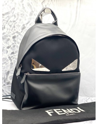 (BRAND NEW) FENDI BLACK NYLON MONSTER EYES BACKPACK 