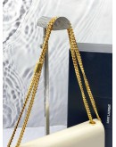 (LIKE NEW) 2022 YSL YVES SAINT LAURENT CREAM MEDIUM KATE GOLD CHAIN BAG