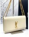 (LIKE NEW) 2022 YSL YVES SAINT LAURENT CREAM MEDIUM KATE GOLD CHAIN BAG