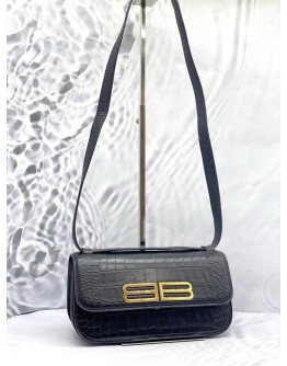 (UNUSED) BALENCIAGA GOSSIP EMBOSSED CROCODILE LEATHER