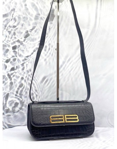 (UNUSED) BALENCIAGA GOSSIP EMBOSSED CROCODILE LEATHER
