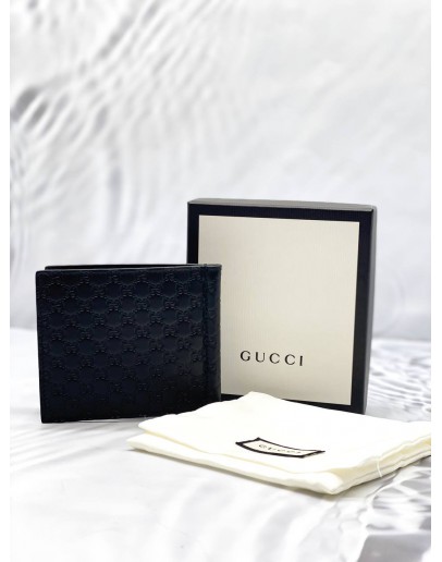 (BRAND NEW ) GUCCI BI-FOLD GUCCISSIMA WALLET BLACK COLOUR -FULL SET-