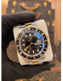 ROLEX GMT-MASTER II REF 16713 HALF 18K 750 YELLOW GOLD BLACK DIAL 40MM AUTOMATIC WATCH