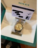 ROLEX DATEJUST 36 HALF 18K 750 YELLOW GOLD REF 16013 CHAMPAGNE DIAL 36MM AUTOMATIC WATCH